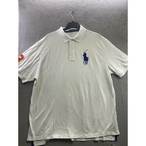 Polo Ralph Lauren Big Pony Shirt Mens 2XB White Preppy Plaid 3 Logo Classic